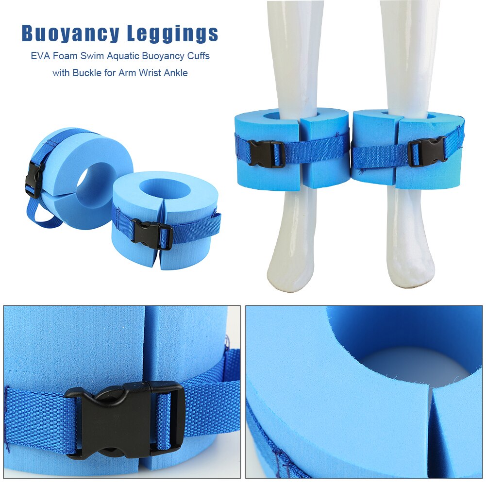 2x EVA Foam Swim Aquatic Buoyancy Cuffs with Buckle Arm Wrist Ankle for