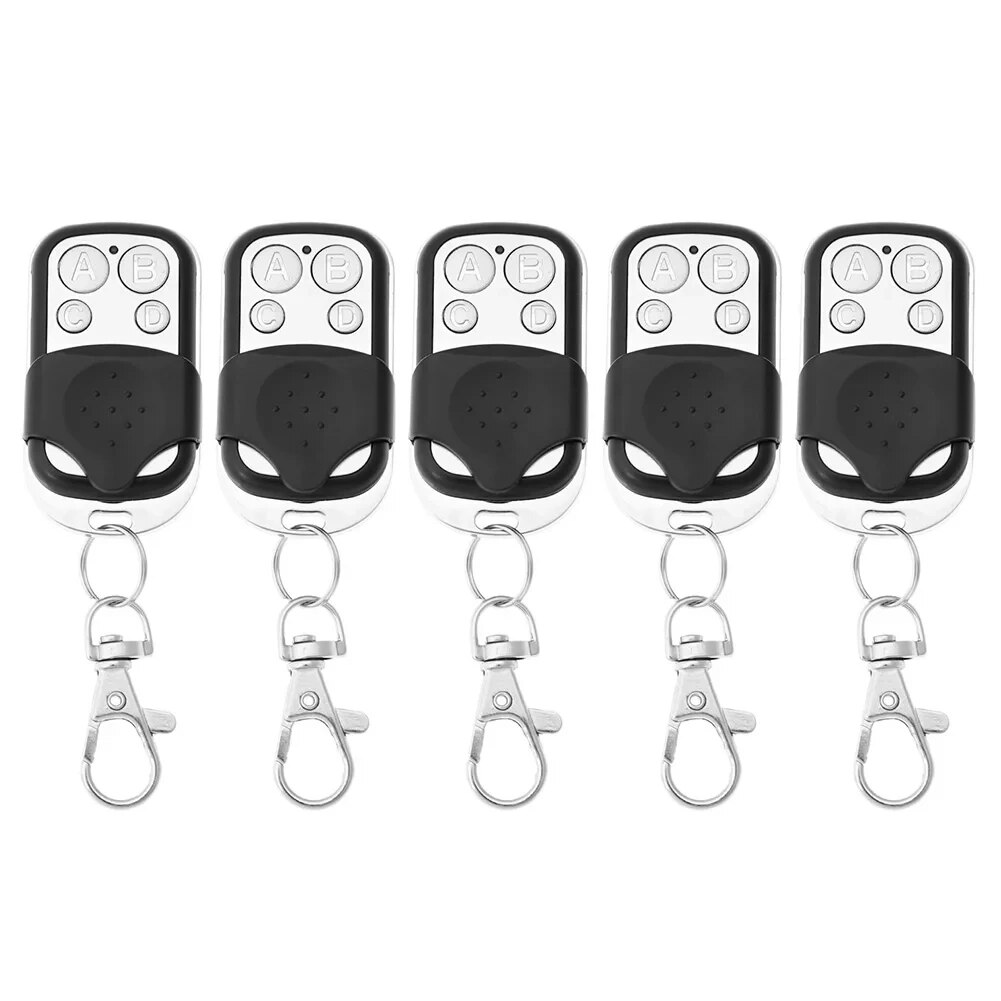 5/10PCS Duplicate Garage Door Remote Control 433MHZ Electric Garage Door Key Wireless Duplicate Remote Control Metal 4 Button: WHITE