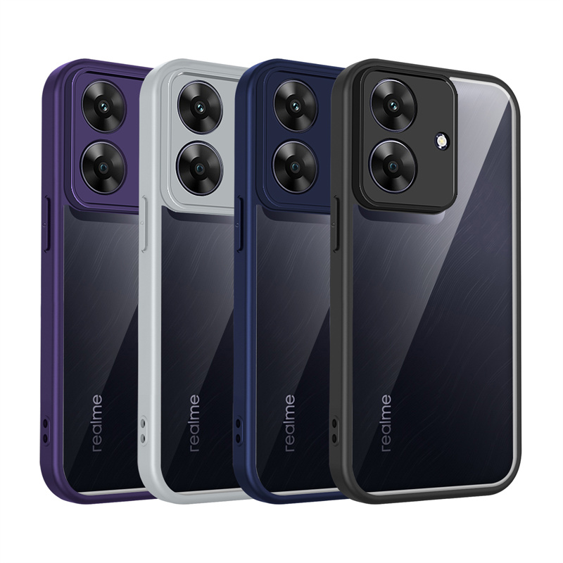 Realme Note 60 4G RMX3933 Case Shockproof Silicone Bumper Clear Back Hard Cover Matte Phone Case for Realme Note 60 4G RMX3933