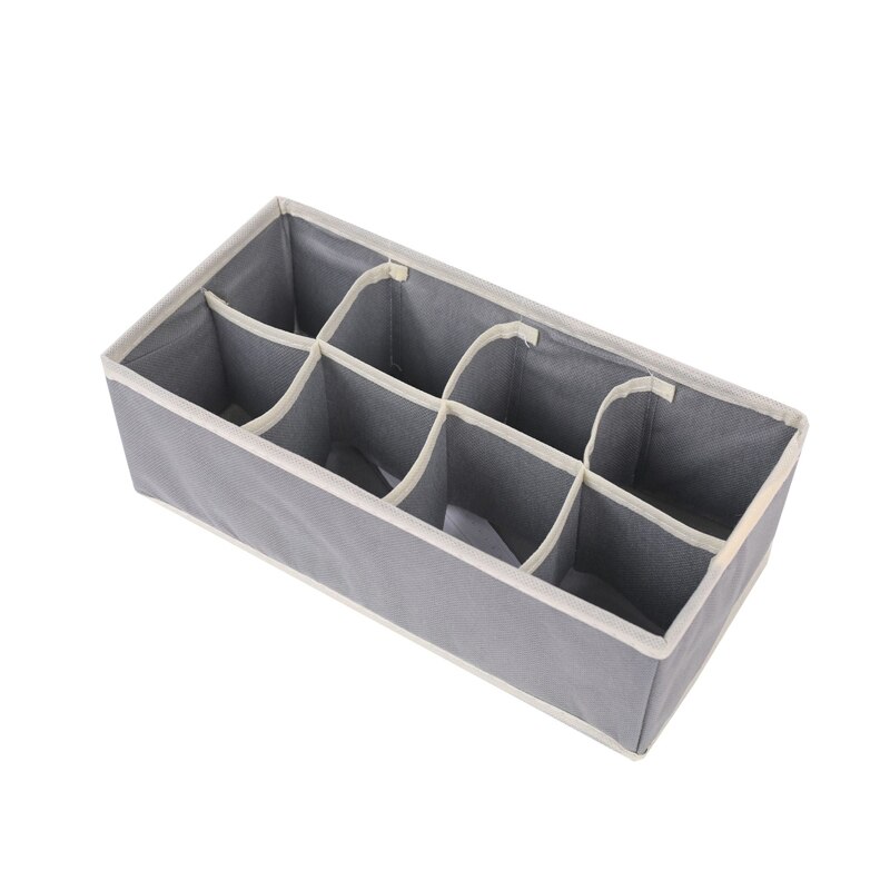 Underwear Bra Storage Box, Foldable Fabric Closet Organizer Drawer Closet Organizers Boxes for Underwear Scarves Socks Bra ect.: 1pcs Grey 8 cells