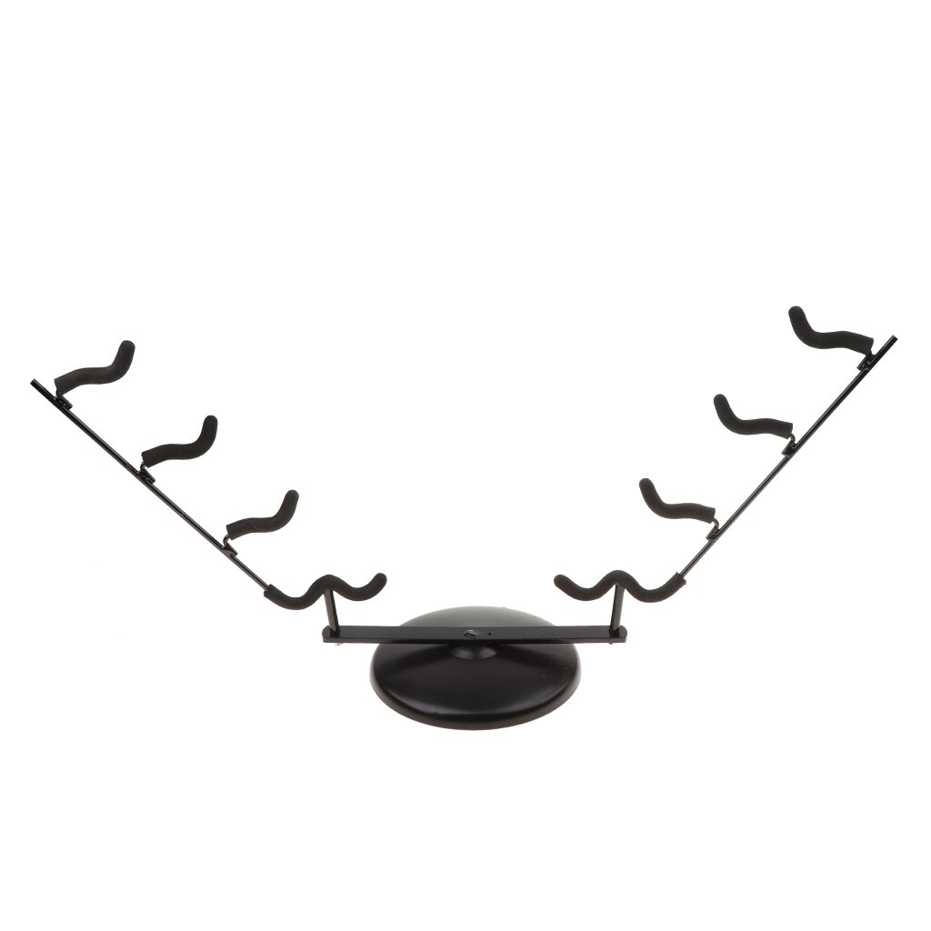 Flute Stand Holder - Round Iron Base & Bamboo Neck - Black