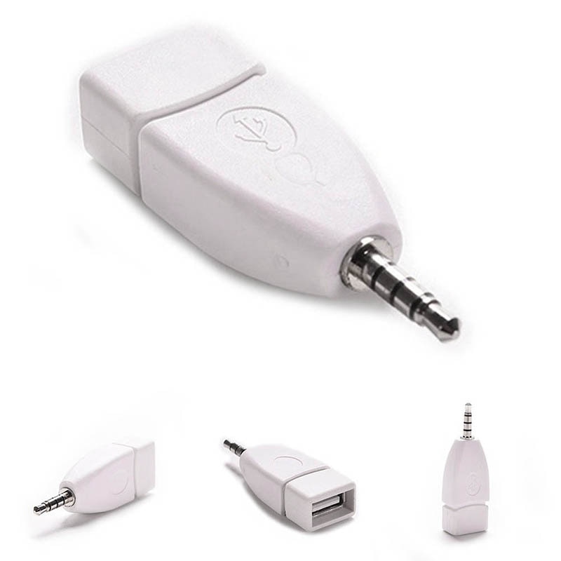 Converter Adapter USB 2.0 Female naar 3.5mm Male AUX Audio Duurzaam Auto Plug Jack JLD