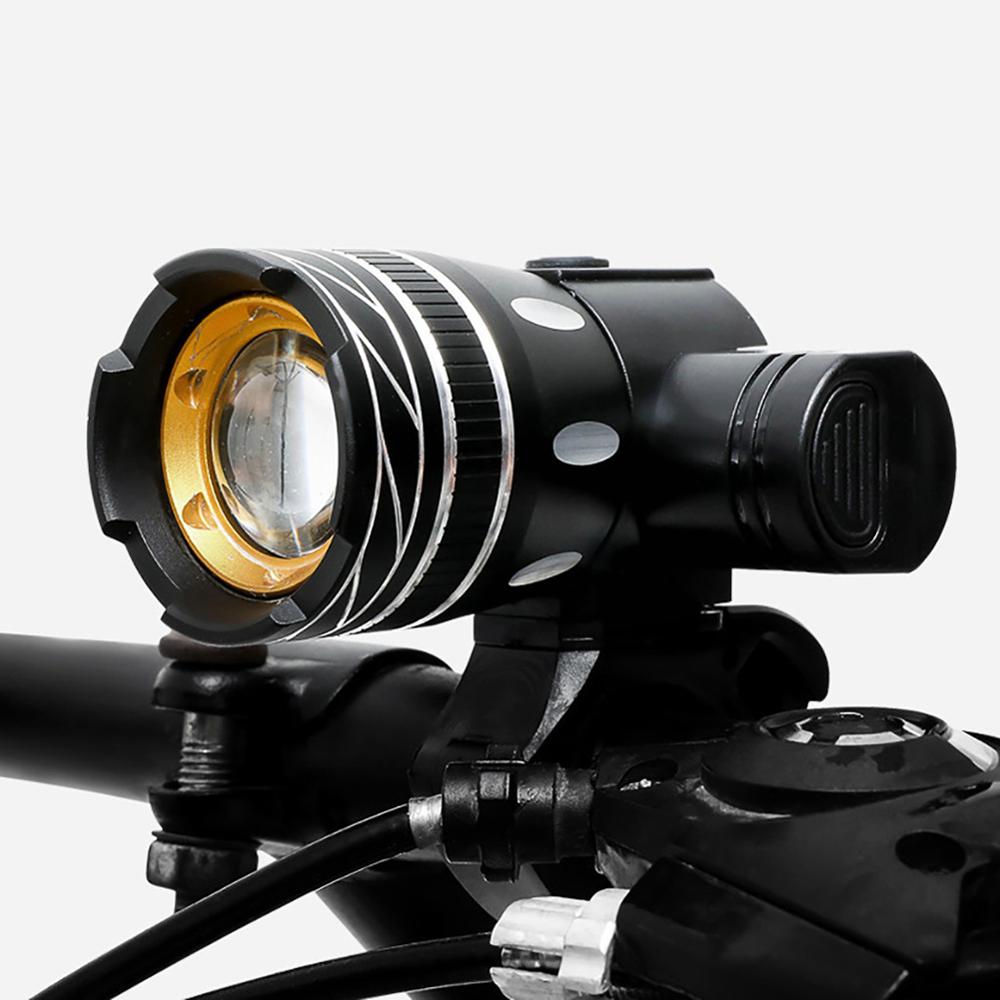 Z30 15000lm t6 led let cykel/cykel/lys sæt usb genopladeligt forlygte/lommelygte vandtæt zoombar cykellampe til cykel: Sort