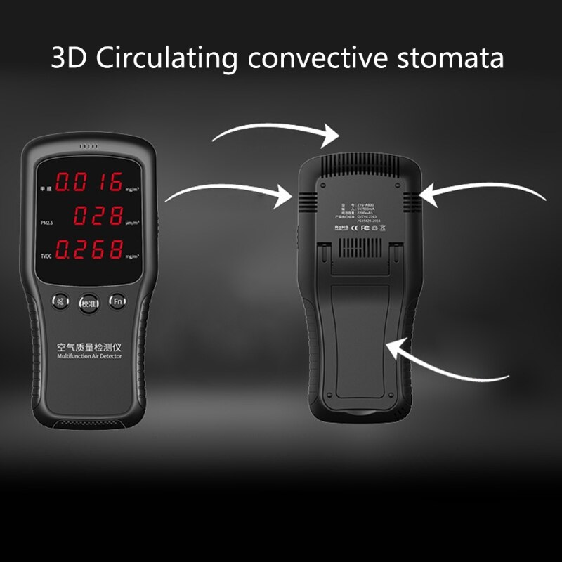 Professionele Formaldehyde Monitor Detector Met Hcho/PM2.5/Tvoc Nauwkeurige Testen Luchtkwaliteit Detector Indoor Huis