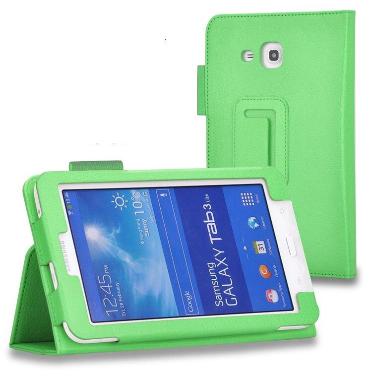 Funda de piel sintética para Samsung Galaxy Tab E Lite, protector de piel sintética con soporte de SM-T113 para Samsung Galaxy Tab 3 lite 7,0 SM-T116 SM-T110 7,0: green