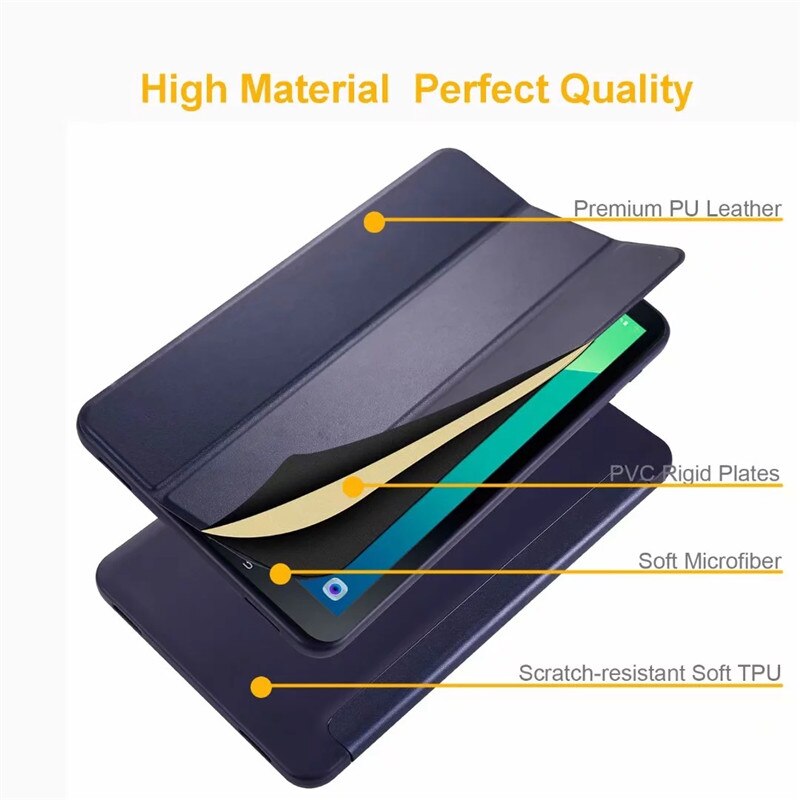 Funda de tableta para Samsung Galaxy Tab A A6 10,1, , T585, T580, SM-T580, T580N, cubierta inteligente plegable ultrafina, con lápiz óptico