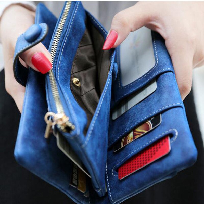 Retro Matte Stiksels Portemonnee Vrouwen Lange Portemonnee Clutch Vrouwen Casual Hasp Dollar Prijs Portemonnee Handtas