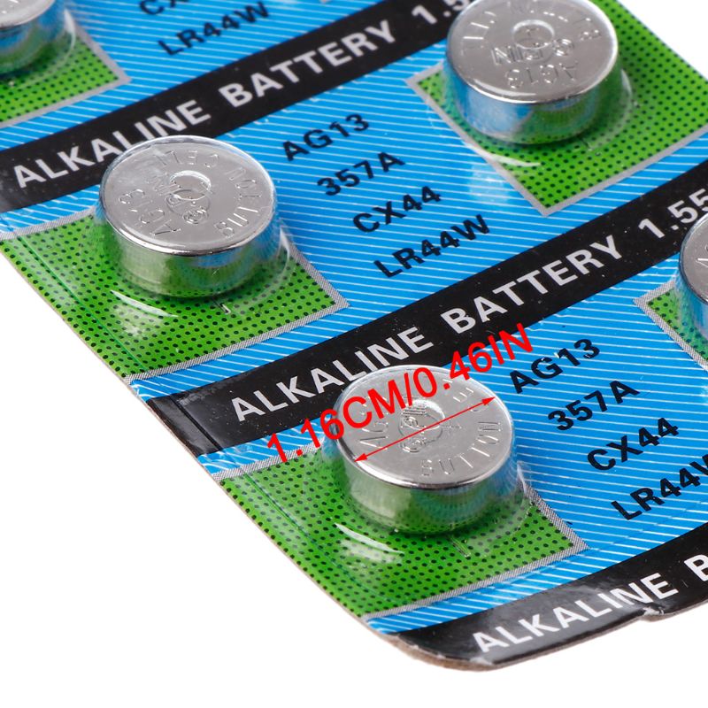 10Pcs AG13 A76 LR44 357A S76E G13 Button Coin Vormige Mobiele Batterij 1.55V Alkaline Button Batterijen