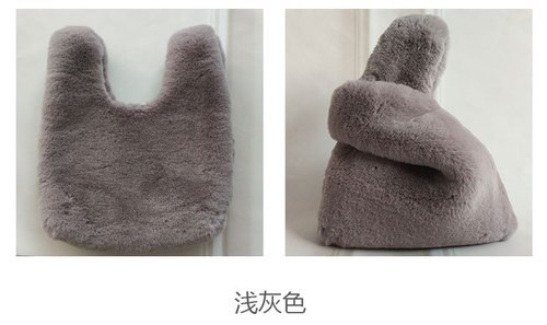 Zachte Pluche Luipaard Dames Handtassen Mode Winter Dames Kleine Tote Evening Clutch Purse Luxe Vrouwelijke Mini Schoudertas: Light Grey