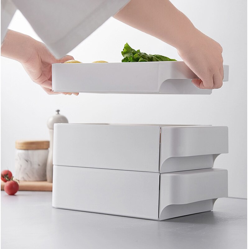 Tiroir Type oeufs boîte de Rangement en plastique Cuisine alimentaire conteneur de stockage réfrigérateur oeufs organisateur plateau Rangement Cuisine