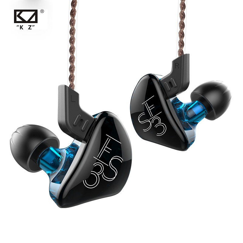 Kz  es3 1dd+1ba hifi sport in-ear øretelefoner dynamisk driver støjreducerende headset erstatningskabel  zs10 es4 zs3 ed12 zst zsn