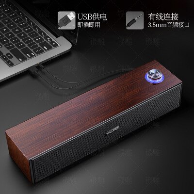 Wooden Bluetooth Speaker USB Smart Computer Desktop Wired Speaker Subwoofer Bar column 3D Stereo Sound Surround Loudspeaker