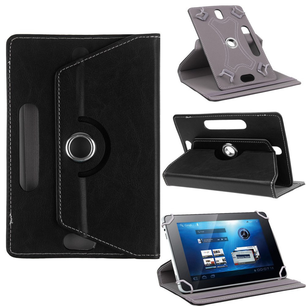 360 Rotating Cover for BQ Aquaris M10 Ubuntu Edition/Tesla 2 W10/E10 10.1 Inch Tablet UNIVERSAL PU Leather Case +pen: black