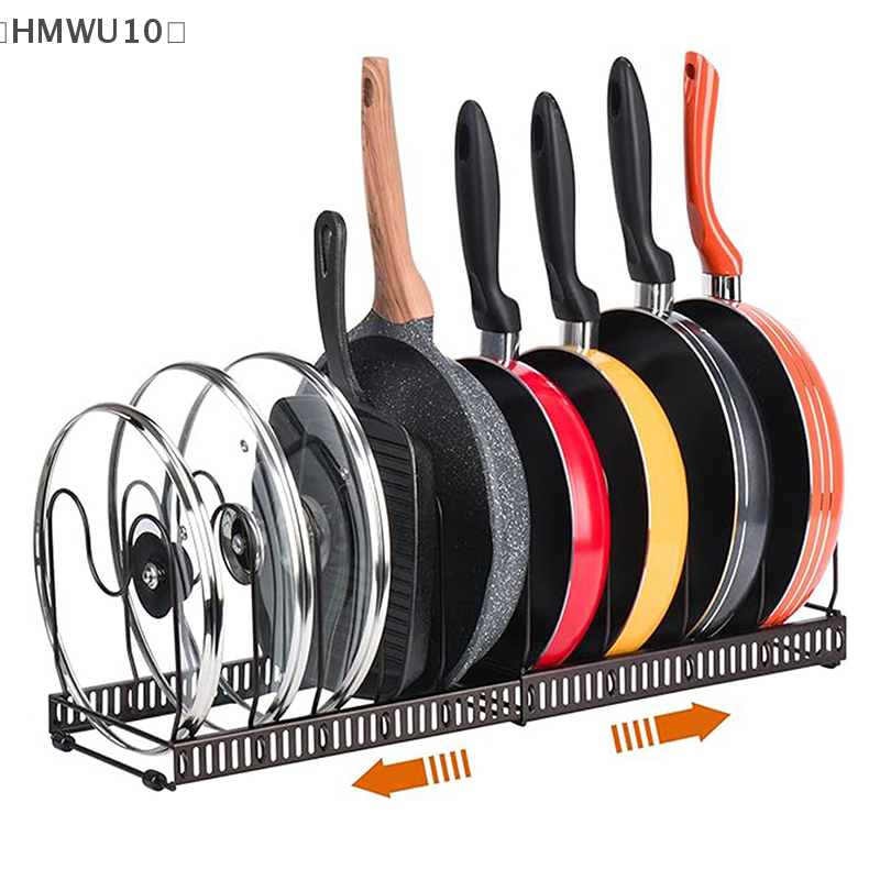 Uitbreidbaar Pannen Organizer Rack 7/10/12 Compartimenten Schotel Opbergrek Pot Deksel Organizer Potten Houder Keukengerei Rack