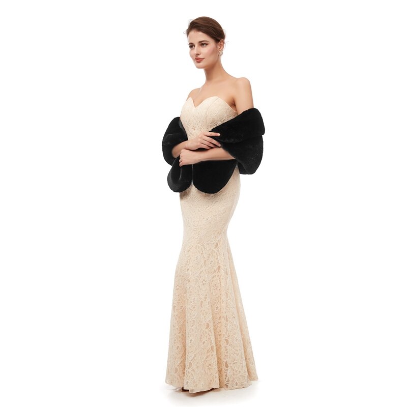 Chales negros de piel para mujer, abrigos para vestidos formales de boda, prendas de vestir exteriores de boda, capa nupcial, otoño e invierno, Boleros cálidos, novedad de