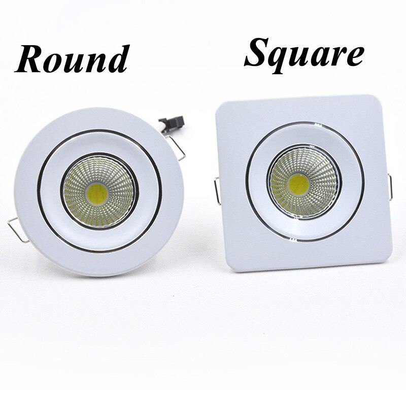 Ronde Vierkante Dimbare Led Downlight Licht Cob Plafond Spot Light 3 W 5 W Plafond Inbouw Binnenverlichting AC110V 220V