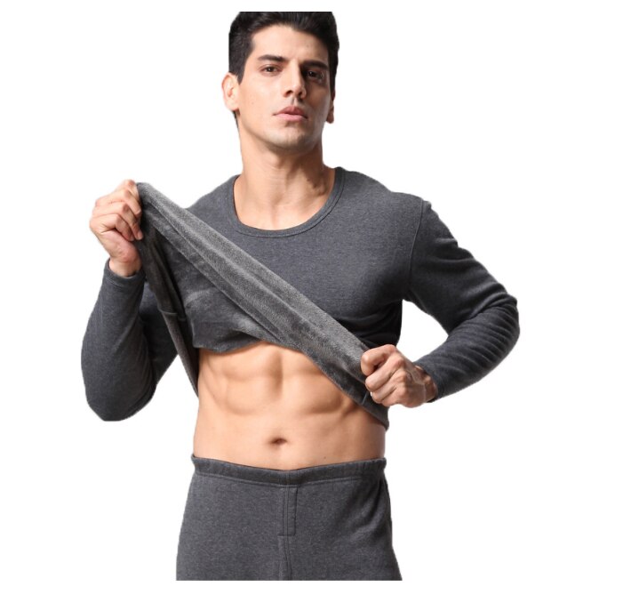 Winter Warm Long Johns Set Men Cotton Thermal Underwear Sets Tops Bottom Wear 3 Colors Feme