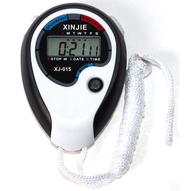 Classic ABS Handheld A-015 Stop Watch LCD Digital Sports Stopwatch Electronic Timer Alarm Clock With Lanyard