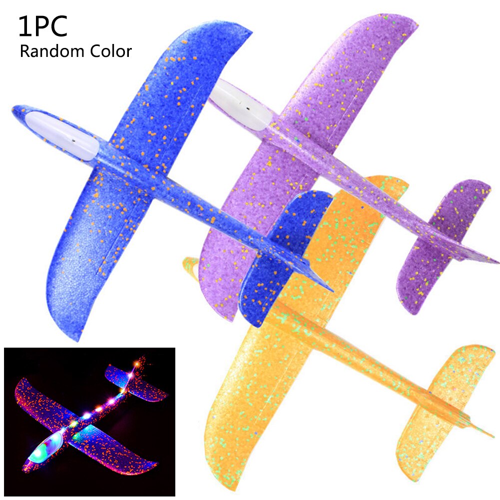 48 centimetri A Mano Coperte E plaid di Volo Aliante luminoso Aerei Giocattoli per I Bambini Schiuma Modello di Aereo Cariche incandescenza in il buio Aereo giocattoli di Gioco: Default Title