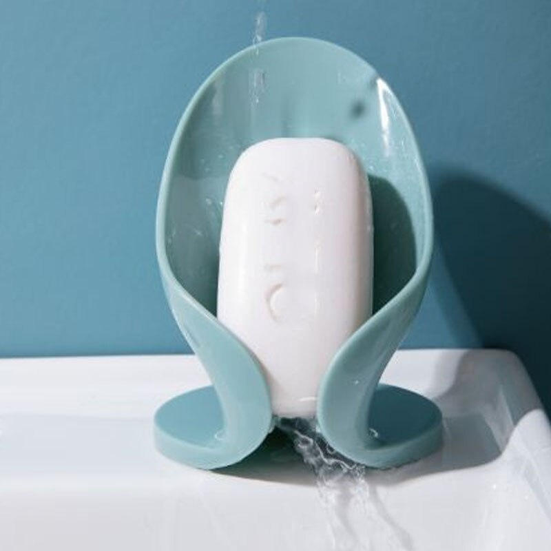 Boîte à Savon en Forme de Feuille avec Écoulement Porte-Savon, Accessoire de Salle de Bain, pour Toilette, Buanderie, Plateau de Support, Gadget, Fourniture de Lessive