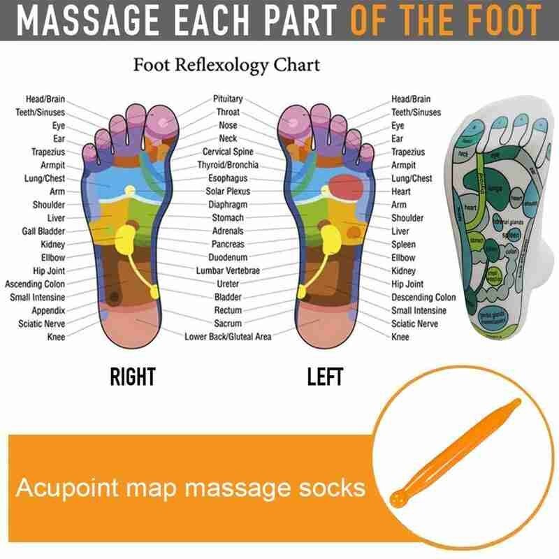 1 par massagestrumpor med akupunkturpenna fysioterapi massage lindra trötta fötter zonterapi strumpa fotvårdsverktyg
