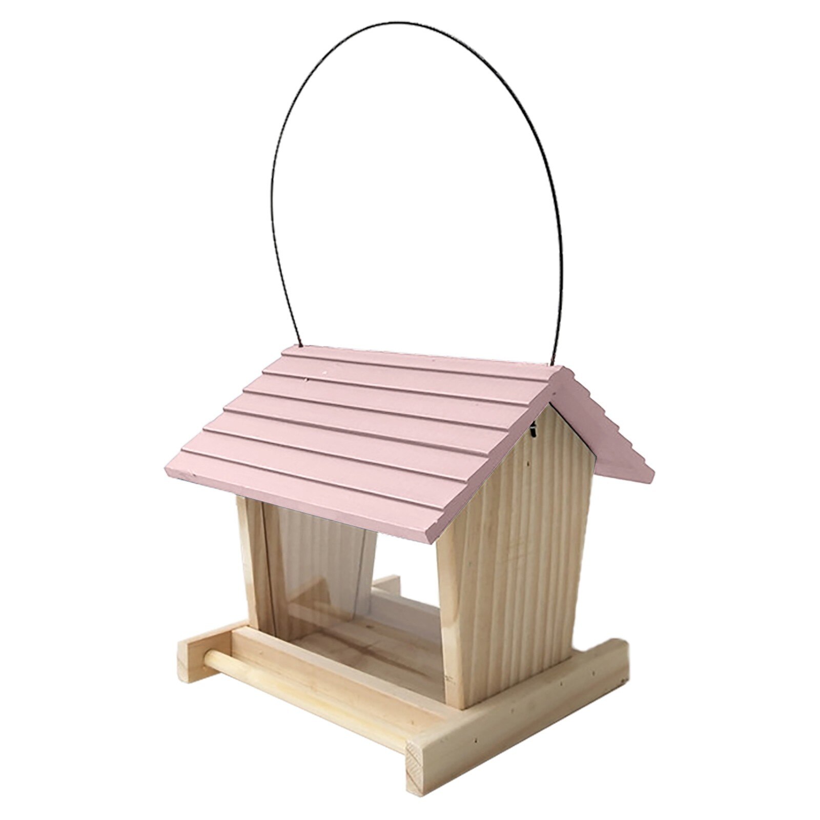 Wooden Bird Feeder Courtyard Villa Balcony Hanging Rainproof Bird Feeder Birds Food Supplie Container Appliance House Type Feed: E