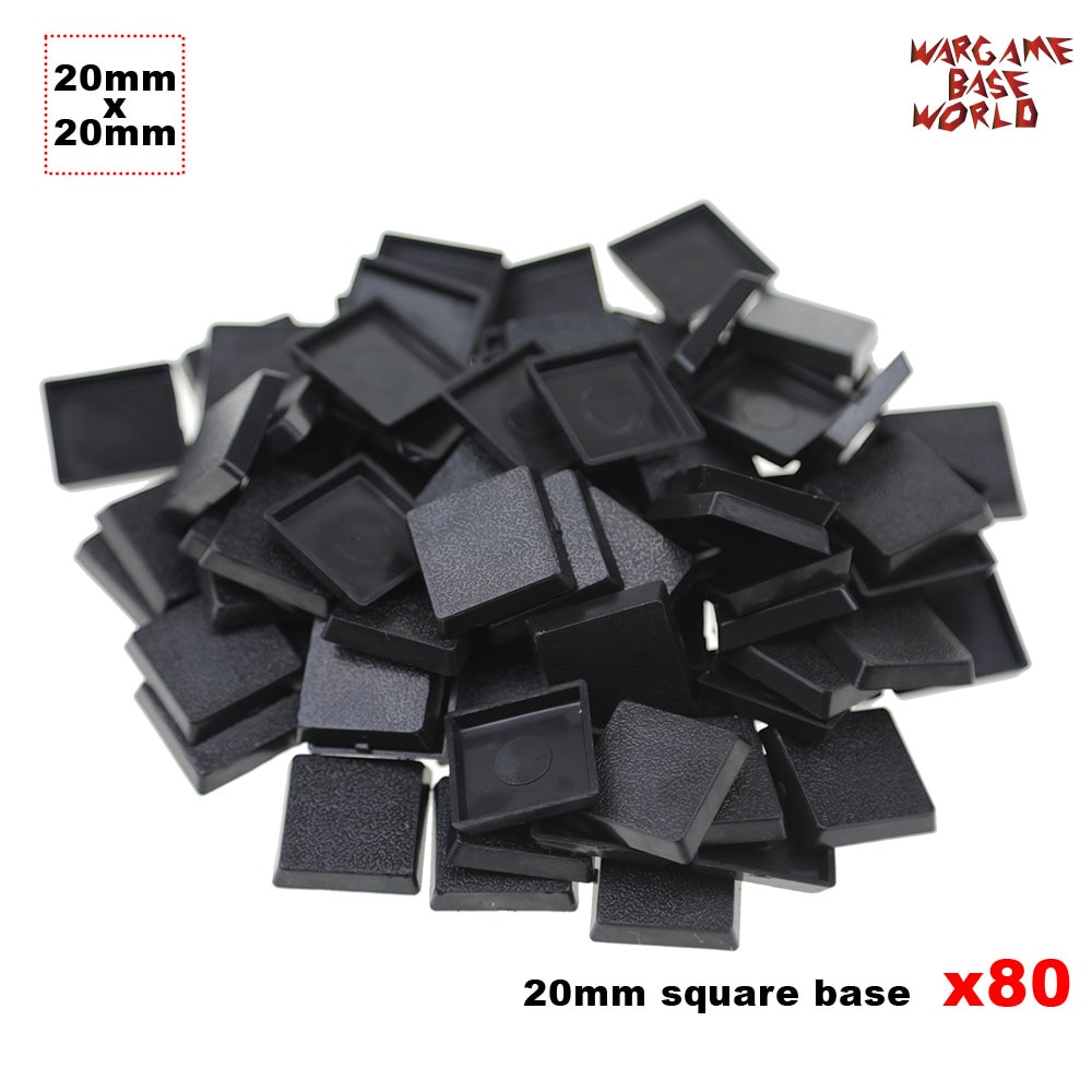 80 pcs 20mm Plastic bases voor wargames en gaming miniaturen vierkante bases