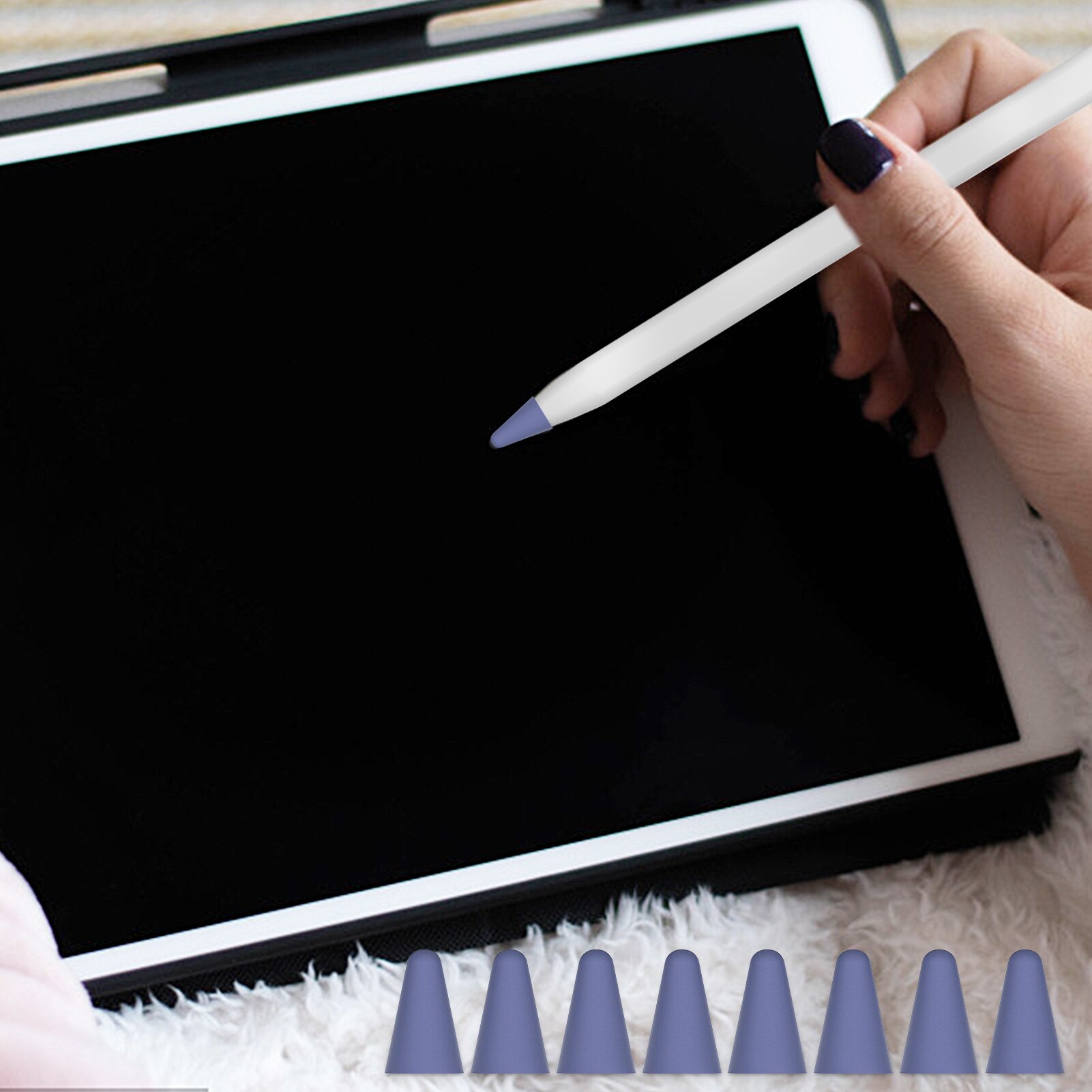 Silikonspitzen als ersatz für apple pencil 1st (2nd. generation), farbige spitze, doppellagiger touchscreen-stift, mehrfarbig