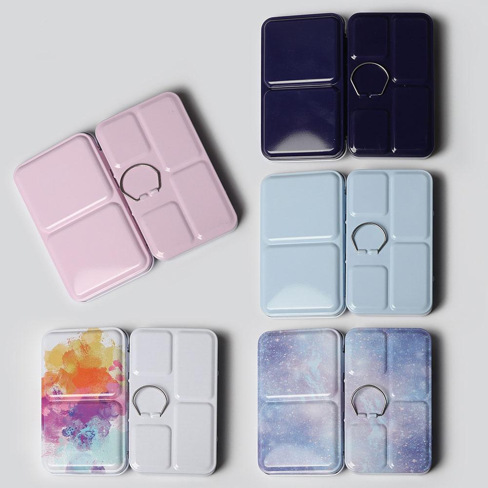 Watercolor/oil/ Acrylic Paints Tins Box Color Empty Palette Painting Storage Paint Tray Box With Half Pans For Art Supplies