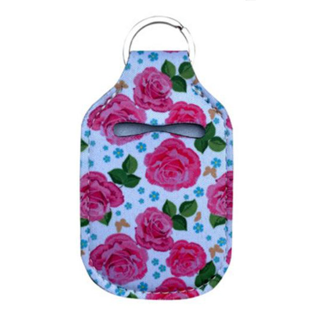 Hand Sanitizer Keychain Holder Portable Travel Bottle Refillable Containers Flip Cap Reusable Bottles with Keychain Carrier: C