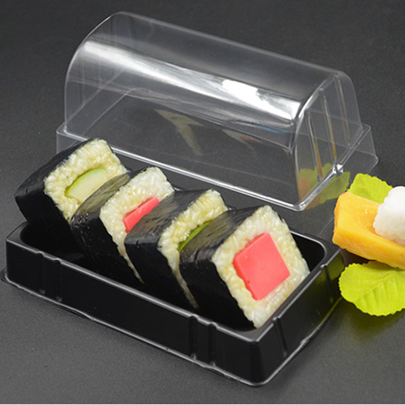 50pcs Disposable cake box with transparent lid and black bottom container Suitable for Cake shop Supermarket Restaurant