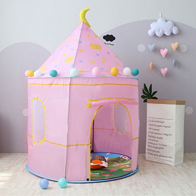 I bambini Giocano Tenda Della Principessa Castello Casetta con Borsa per il trasporto Portatile: Pink