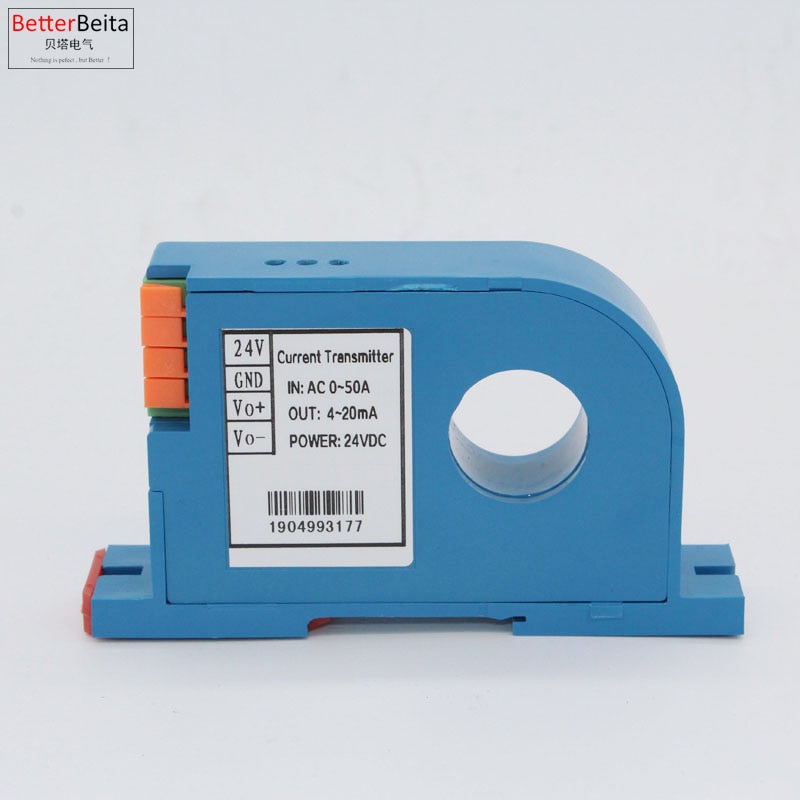 AC 0-50A 4-20mA output ampere transmitter AC current transformer signal transducer in stock