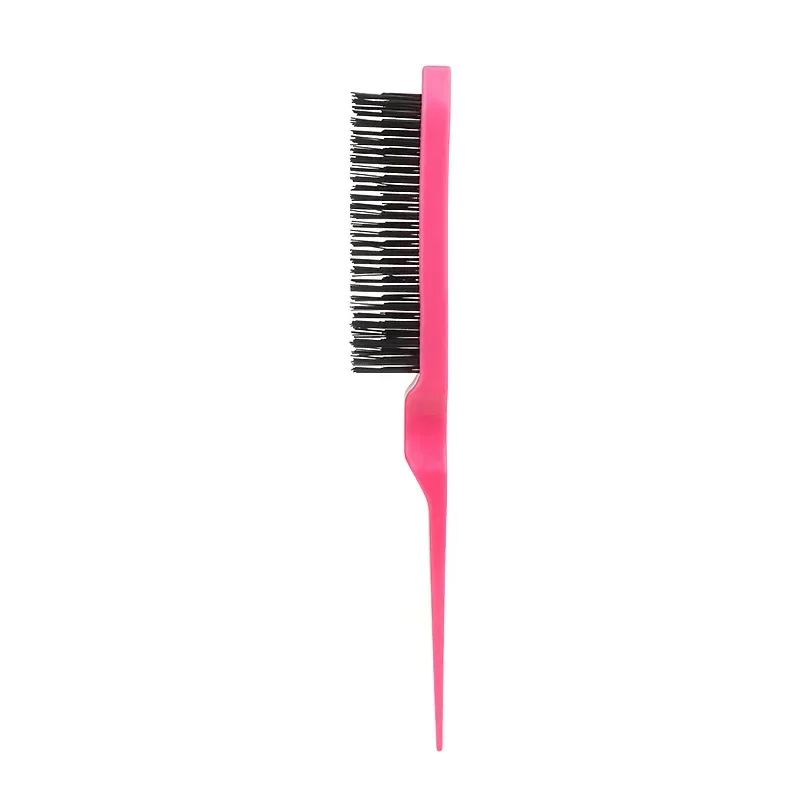Salon Teasing Back Hair DIY Brushes Boar Bristle Wood Slim Line Comb Hairbrush Extension Hairdressing Styling Tools: Dark Red