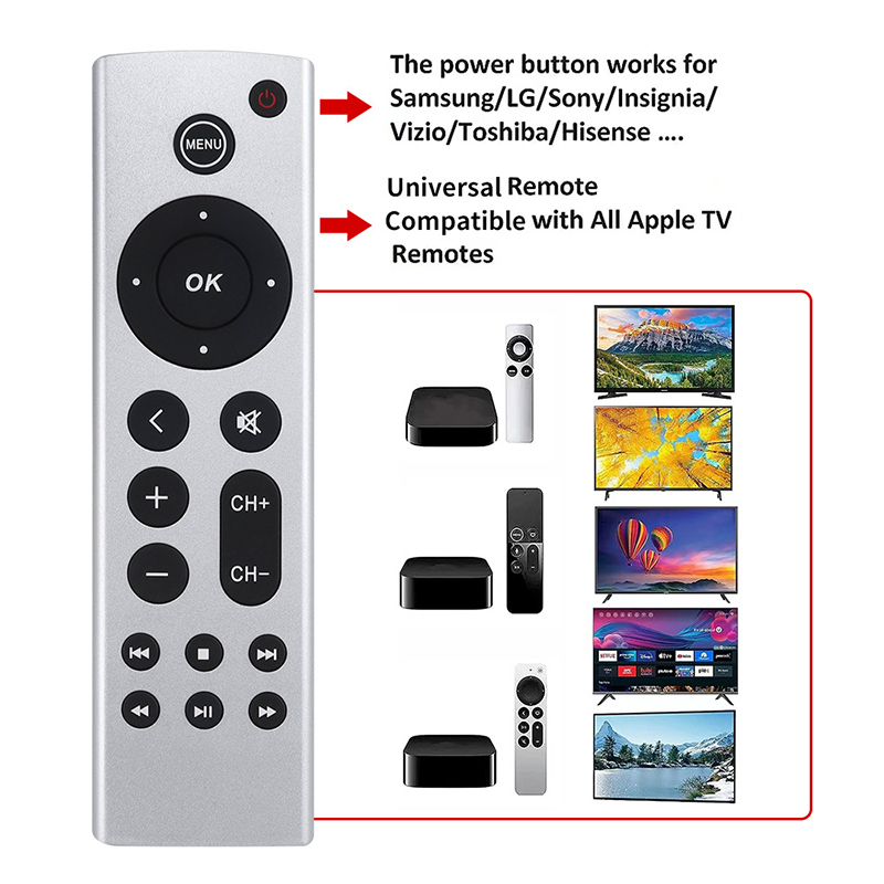 Universal Replacement Remote Fit forApple TV Remote control 4K/ HD A2169 A1842 A1625 A1427 A1469 A1378 A1218 Without Voice