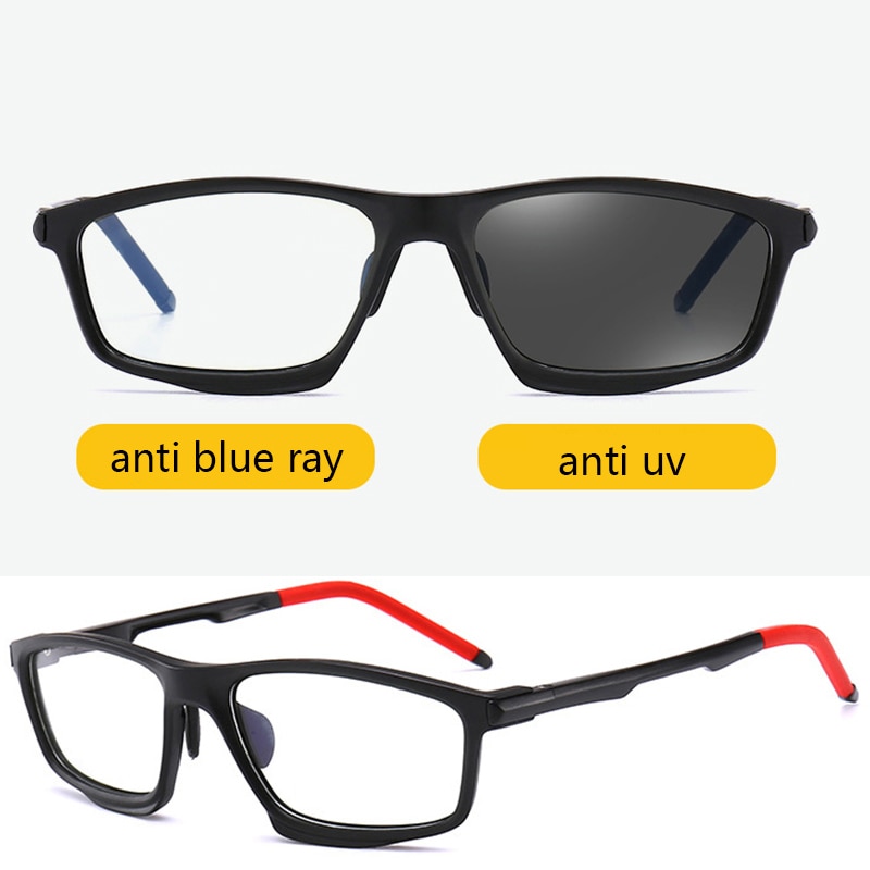 Blue Light Block Glasses Flexible Outdoor Sport Photochromic Sunglasses Computer Glasses Anti Blue Ray Glasses UV Men