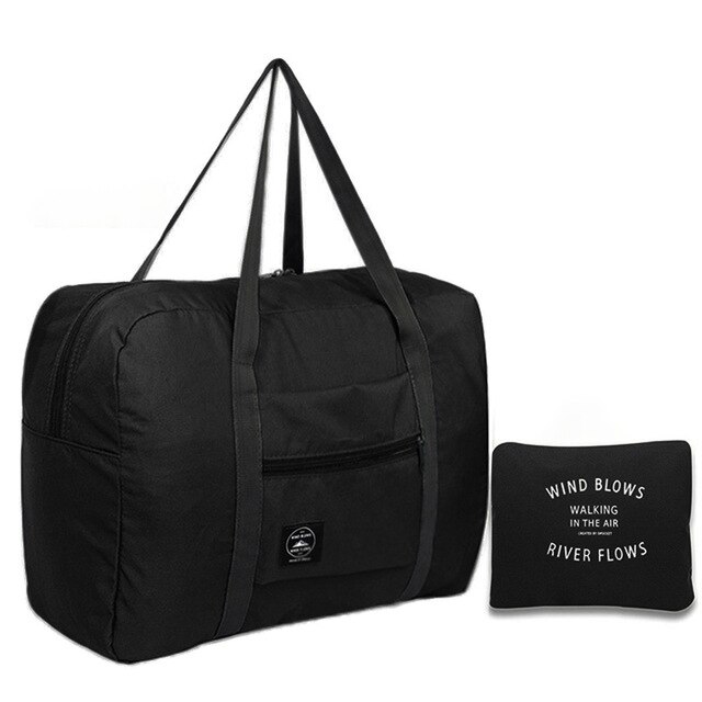 Große Kapazität Tragbare Gepäck Tasche Verpackung Cubes Wasserdichte Reisetasche Unisex Faltbare Duffle Tasche Organisatoren Reise Zubehör: Black