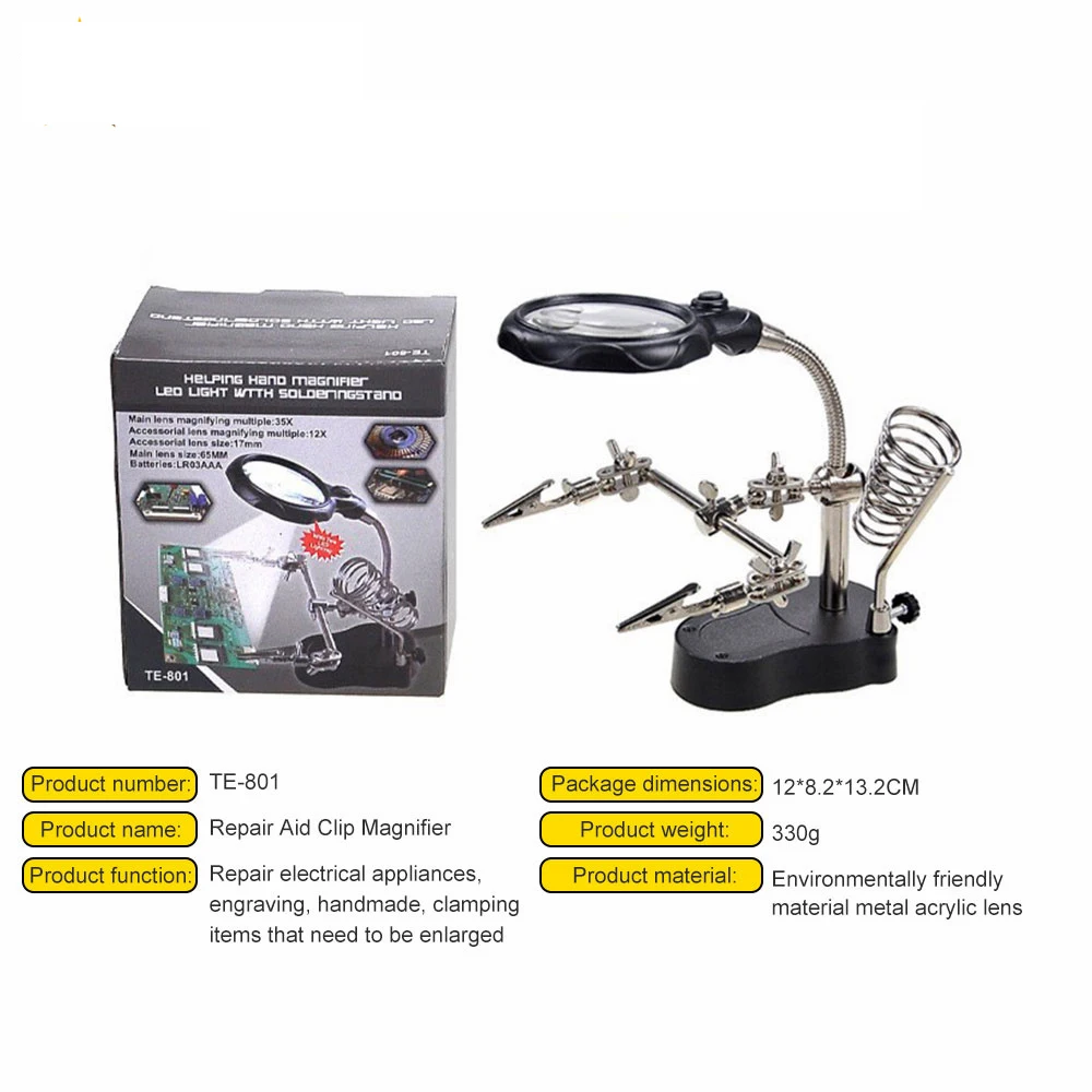 thumbnail image 2 of AB Tools Helping Hands With HD Magnifying Glass - Soldering Clamp, 90x5mm Lens, TE235 2 of 6