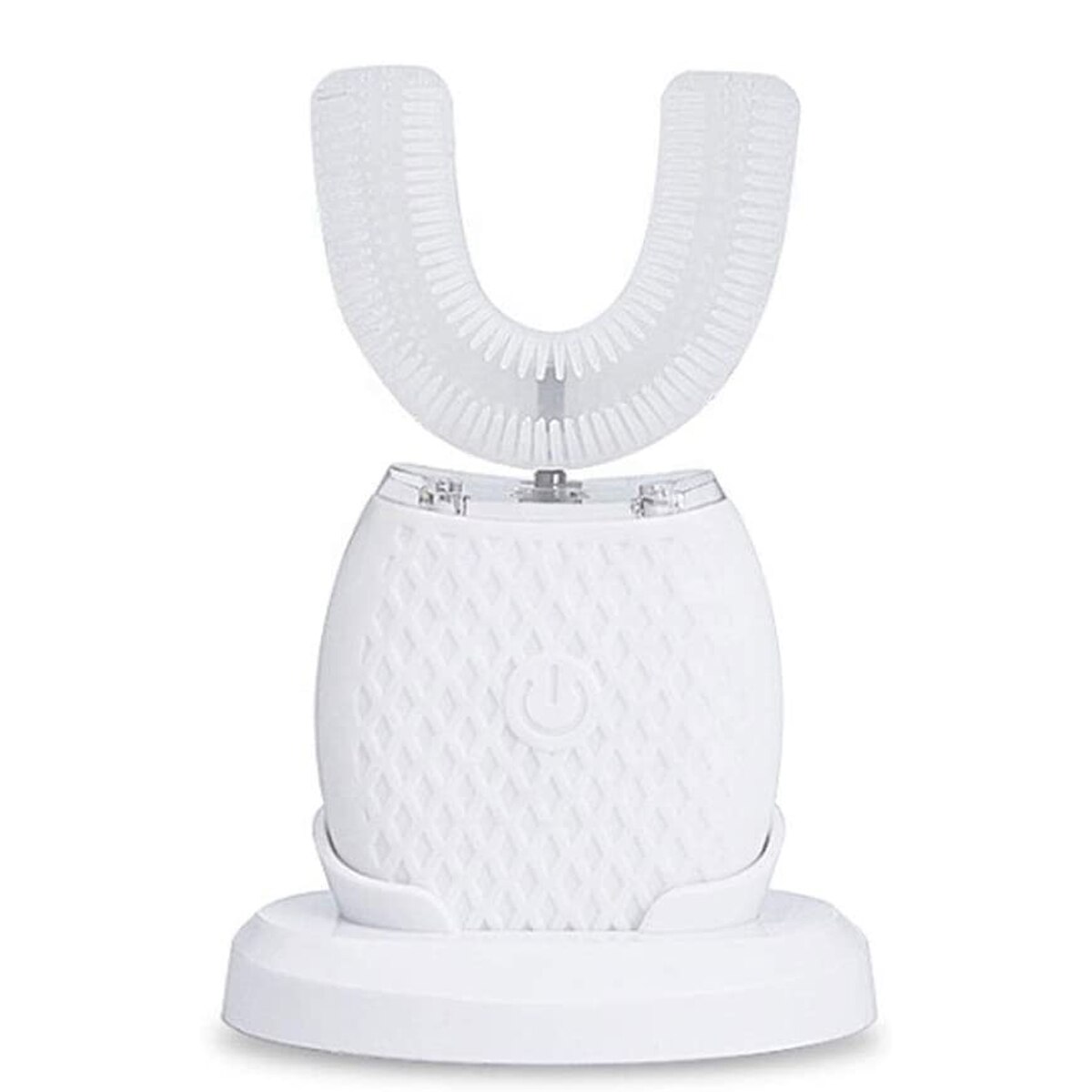 360 grad Intelligente Sonic Elektrische Automatische Zahnbürste Ultra sonic Zahn Pinsel U Form Kopf Mundstück Mit USB Ladegerät: White