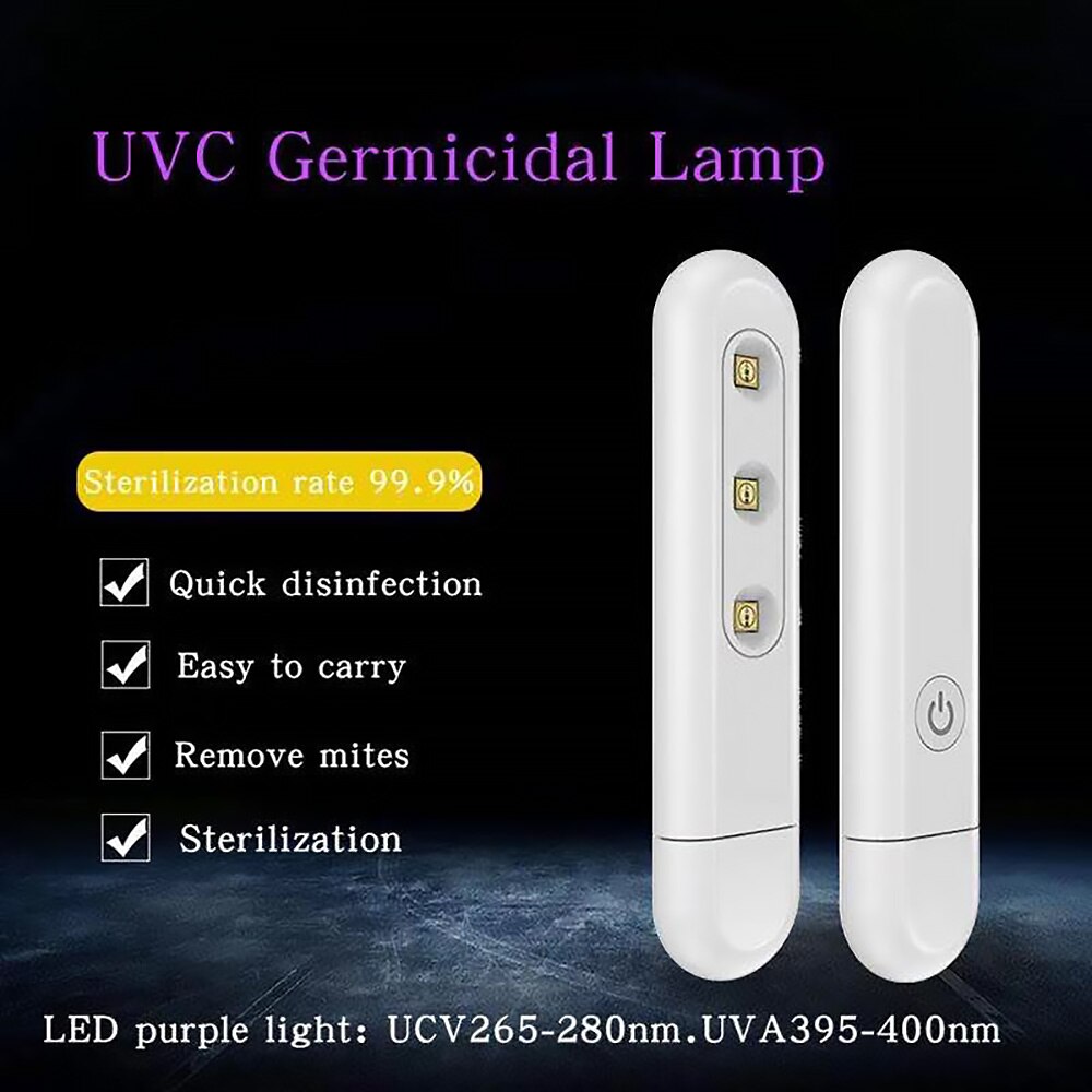 Uvc Desinfectie Sterilisatie Lamp Draagbare Led Desinfectie Stok Gebruik Voor Maskers Mobiele Telefoon Oortelefoon Doek Steriliseren Lamp