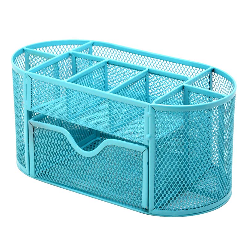 1 Pcs Student Pen Storage Holder Box Stationery Pencil Organizer Desktop for Office School XR: Blue