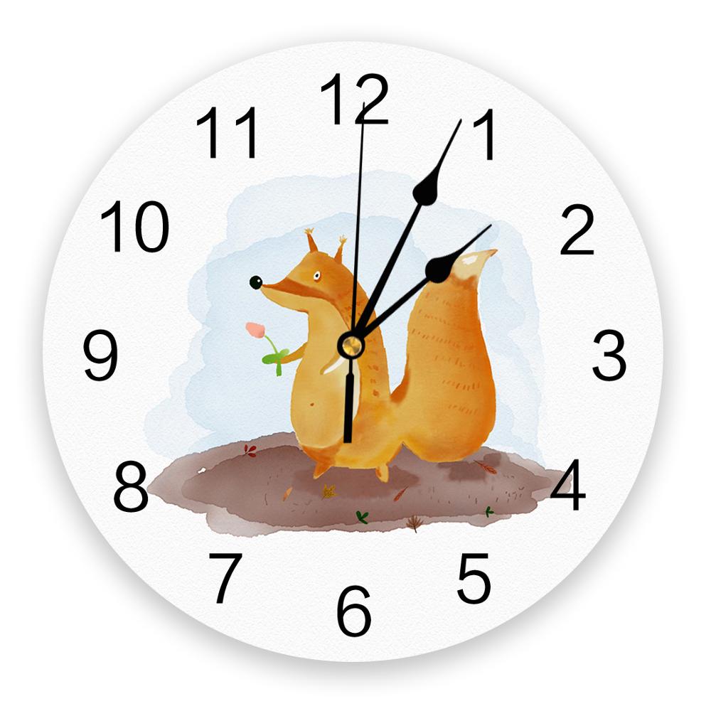 Ratons laveurs beaux ratons laveurs animaux PVC horloge murale salon chambre mur horloge numérique maison Decore horloge murale moderne: STW00631CKAZ1
