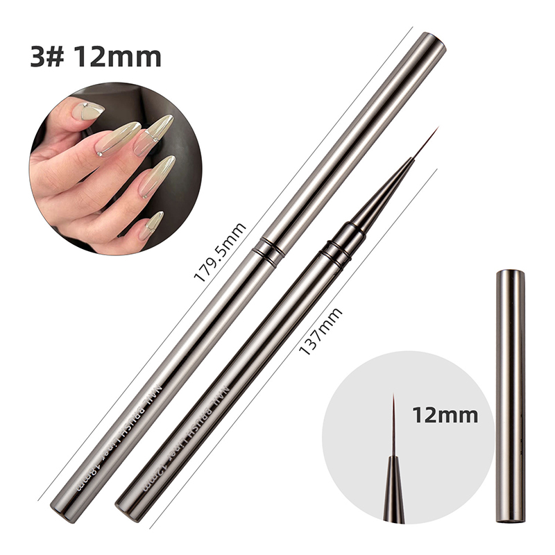 14 Größen Nail Art Pinsel Metallgriff Nail Liner Pinsel Streifenmuster Malpinsel Acryl UV Gel Verlängerung Zeichnung Schnitzstift