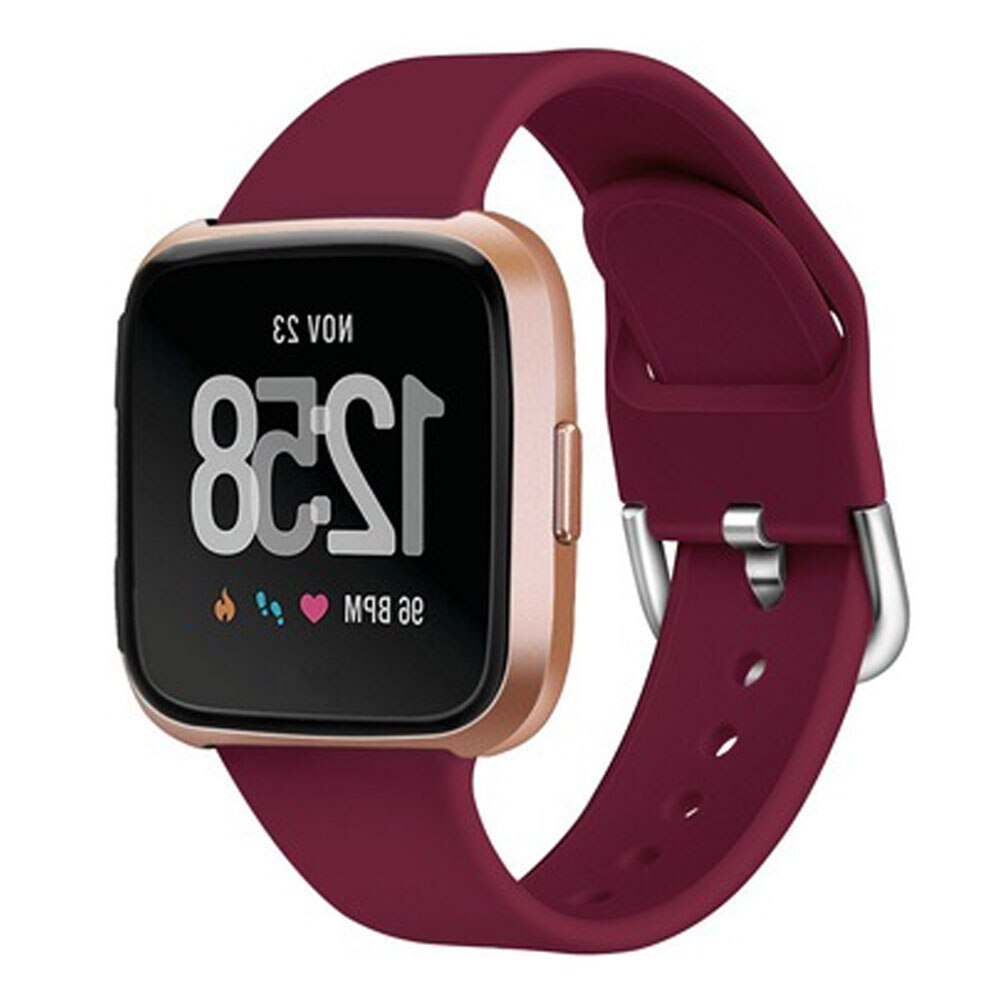 Zachte Sillicone Horloge Band Voor Fitbit Versa/Versa 2 Polsband Vervanging Horloge Band Voor Fitbit Versa 2 Accessoires: Wine Red / For Versa 1 S Size