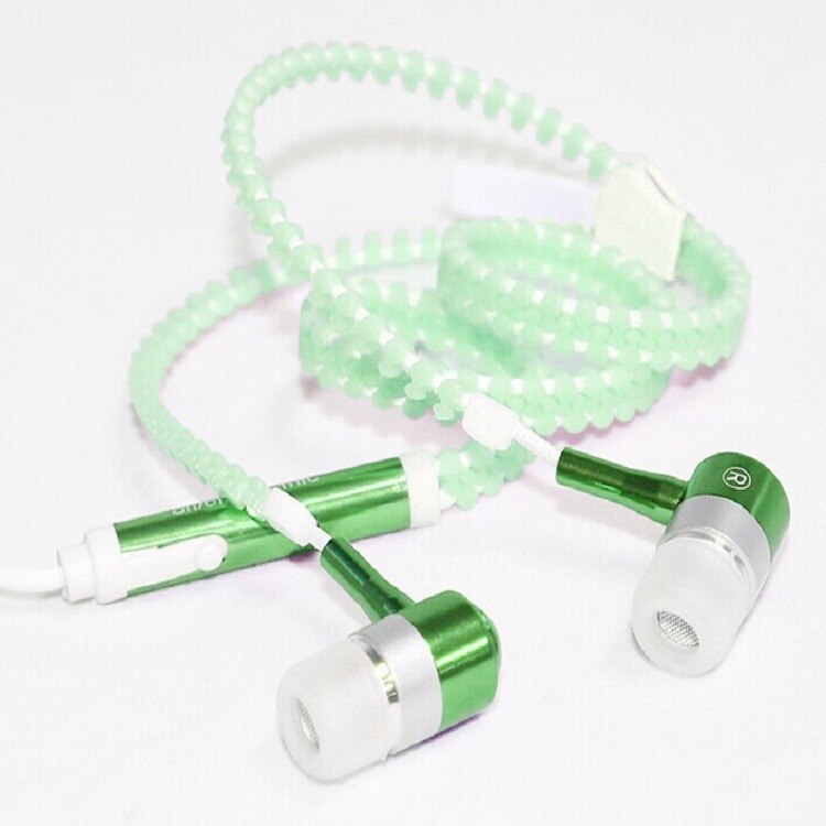 3 Kleur Glow In-Oor Lichtgevende Licht Metalen Rits Oortelefoon Glow In The Dark Headset Voor Iphone samsung Auriculares