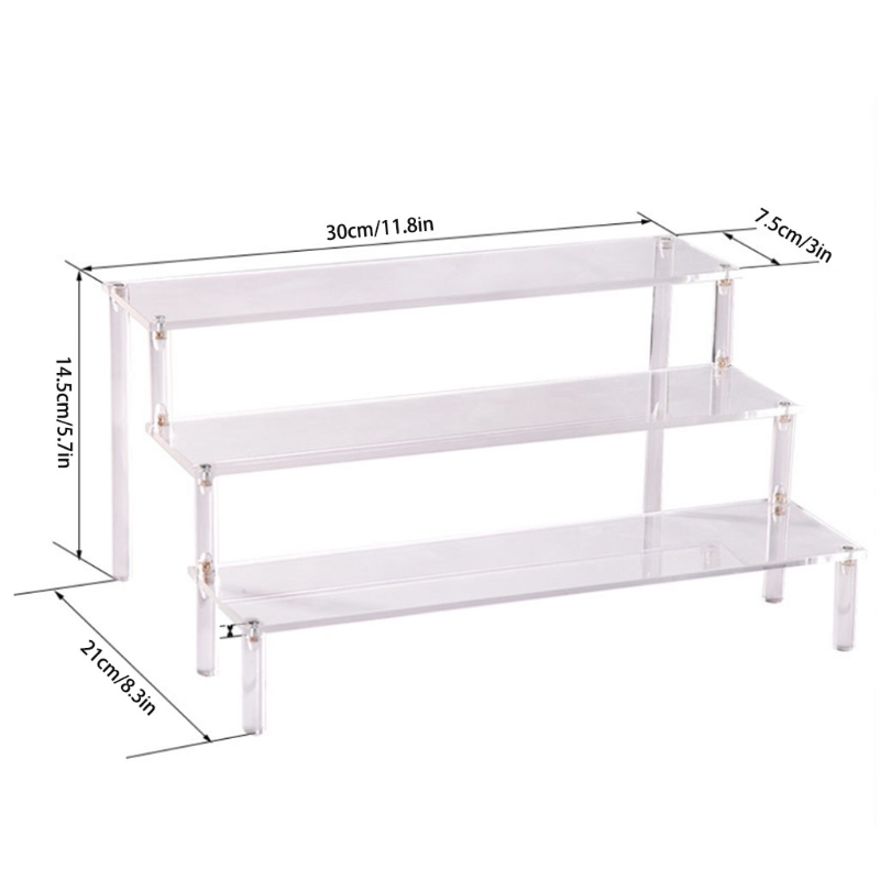 Acrylic Display Stand 3 Tier Riser Display Shelf Showcase for Figures Cupcakes