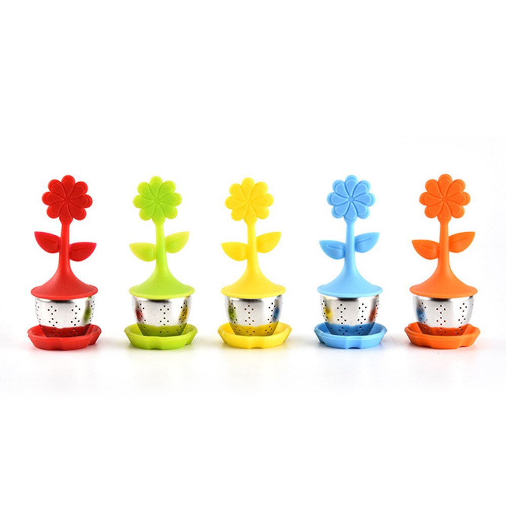 Bloem Siliconen Thee-ei Bloemen Thee Filter Diffuser Herbruikbare Theezeefje Spice Losse Thee Blad Kruiden Tool Theepot Theezakjes