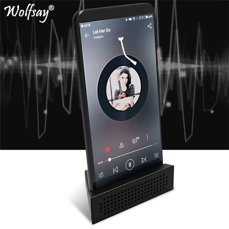 Wolfsay Draagbare Luidspreker Telefoon Houder voor iPhone Samsung Huawei Xiaomi Oneplus Muziek Geluid Versterker ABS Telefoon Stand Beugel