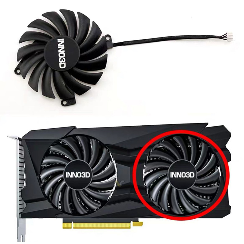 CF-12910S 85MM 4PIN DC 12V 0.35A RTX3060Ti RTX3070 GPU Fan For Inno3D GEFORCE RTX 3050 3060Ti 3070 TWIN X2 OC Graphics Card Fan: Brown