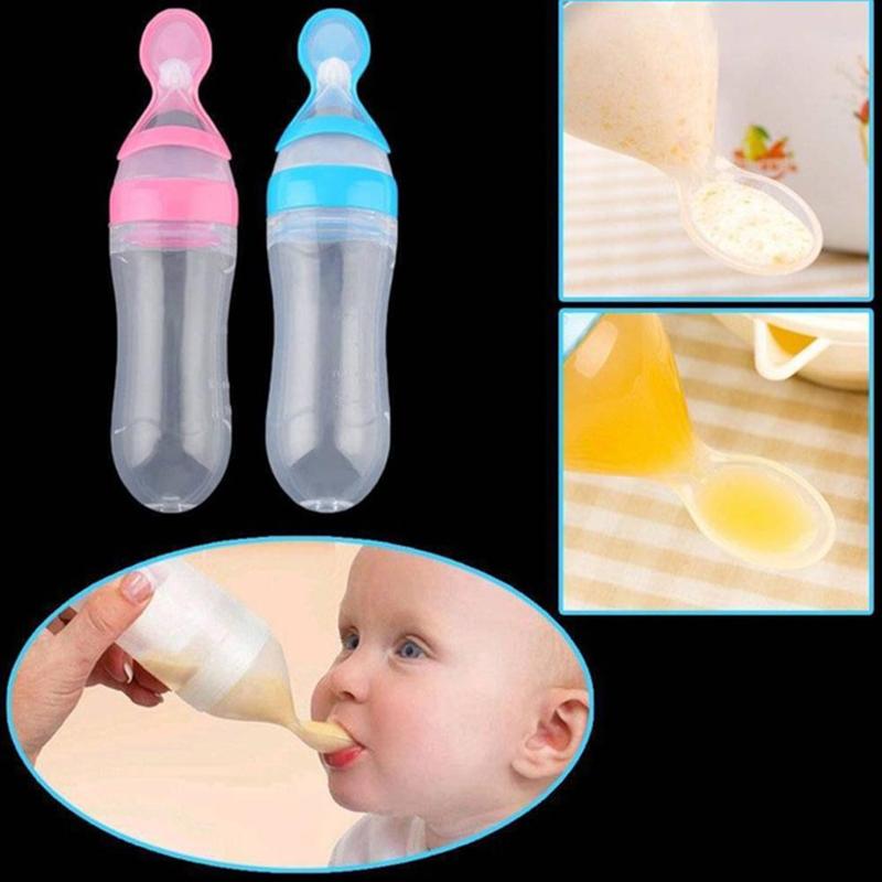 Baby rijst pap fles baby siliconen melkfles knijp lepel pap rijst voer lepel rijst kind supplement fles c  u3 y 5